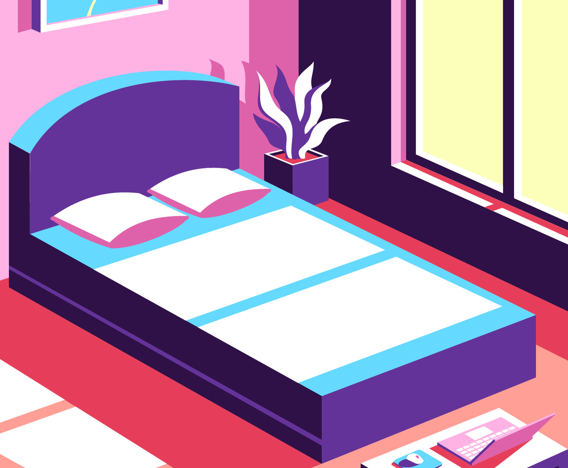 Isometric Cozy Room Settings Vector