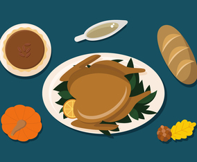 Thanksgiving Dinner Flat Vector