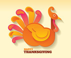 Happy Thanksgiving Day with Turkey Paper Art