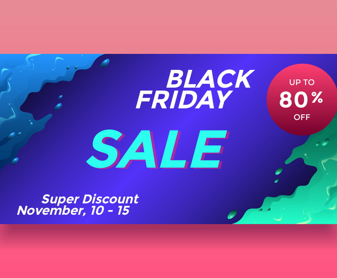 Black Friday November Sale Liquid Style Banner Vector