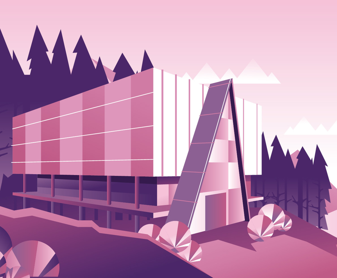 Cabin House in the Woods Minimalist Style