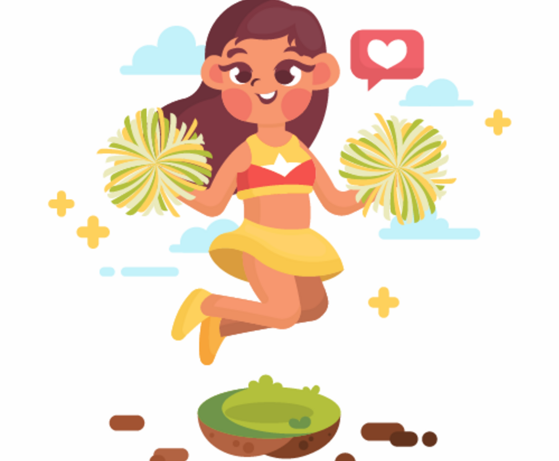 Cheerleader cartoon vector