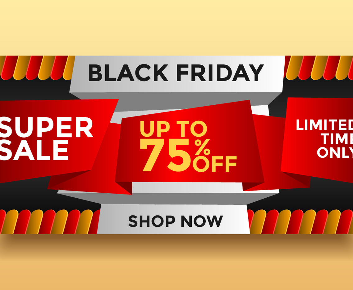 Black Friday Super Sale Banner Vector