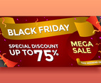 Black Friday Mega Sale Banner Vector