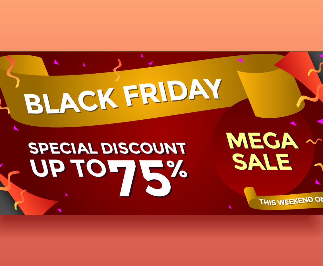 Black Friday Mega Sale Banner Vector