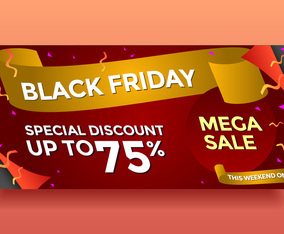 Black Friday Mega Sale Banner Vector