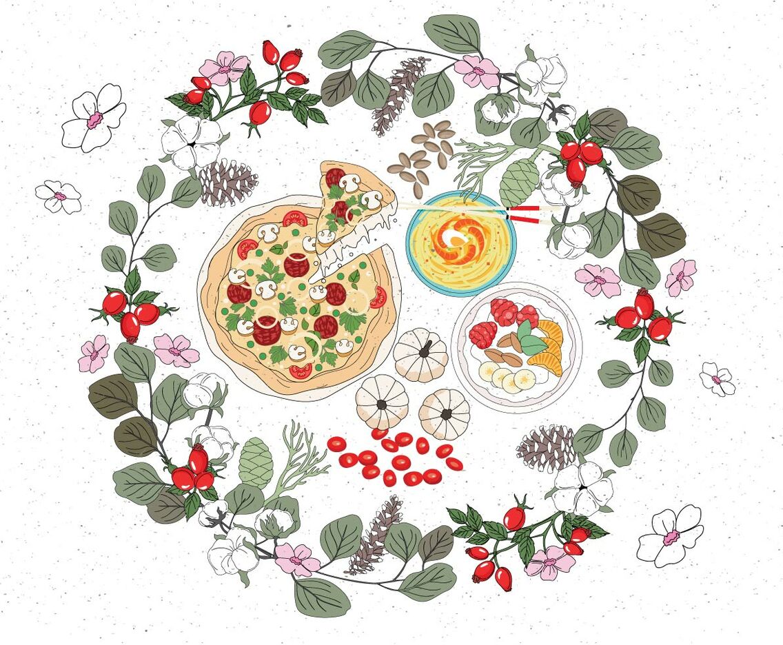 Thanksgiving Table Overhead Vol 3 Vector