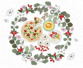 Free thanksgiving table overhead - Vector Art