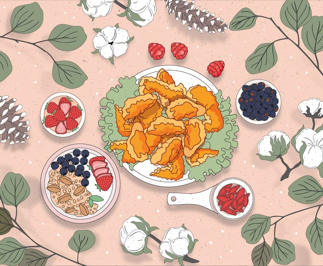 Thanksgiving Table Overhead Vector