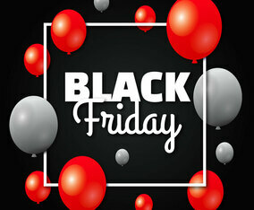 Black Friday Sale Poster With Shiny Balloons