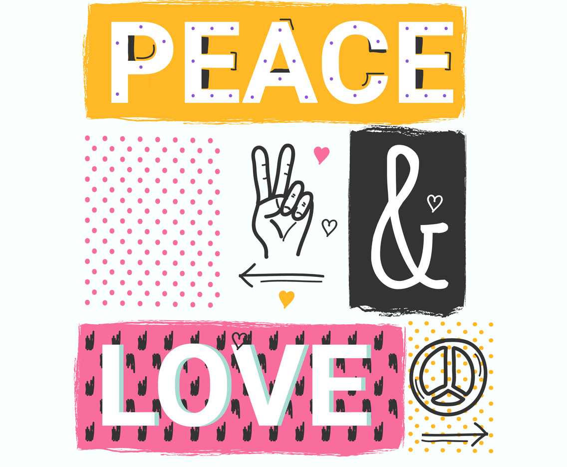 Peace And Love Vector