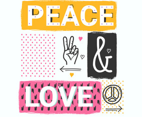 Peace And Love Vector