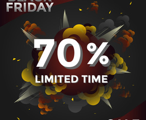 Explosion Black Friday Limited TIme Media Post Vector