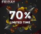 Explosion Black Friday Limited TIme Media Post Vector