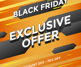 Black Friday Exclusive Offer Media Post Vector