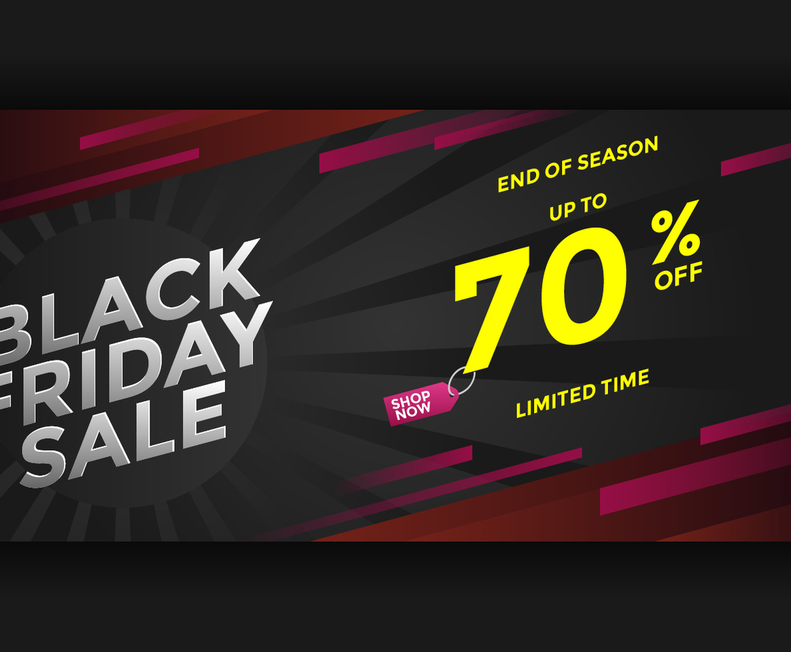 Black Friday End Of Season Sale Banner Vector