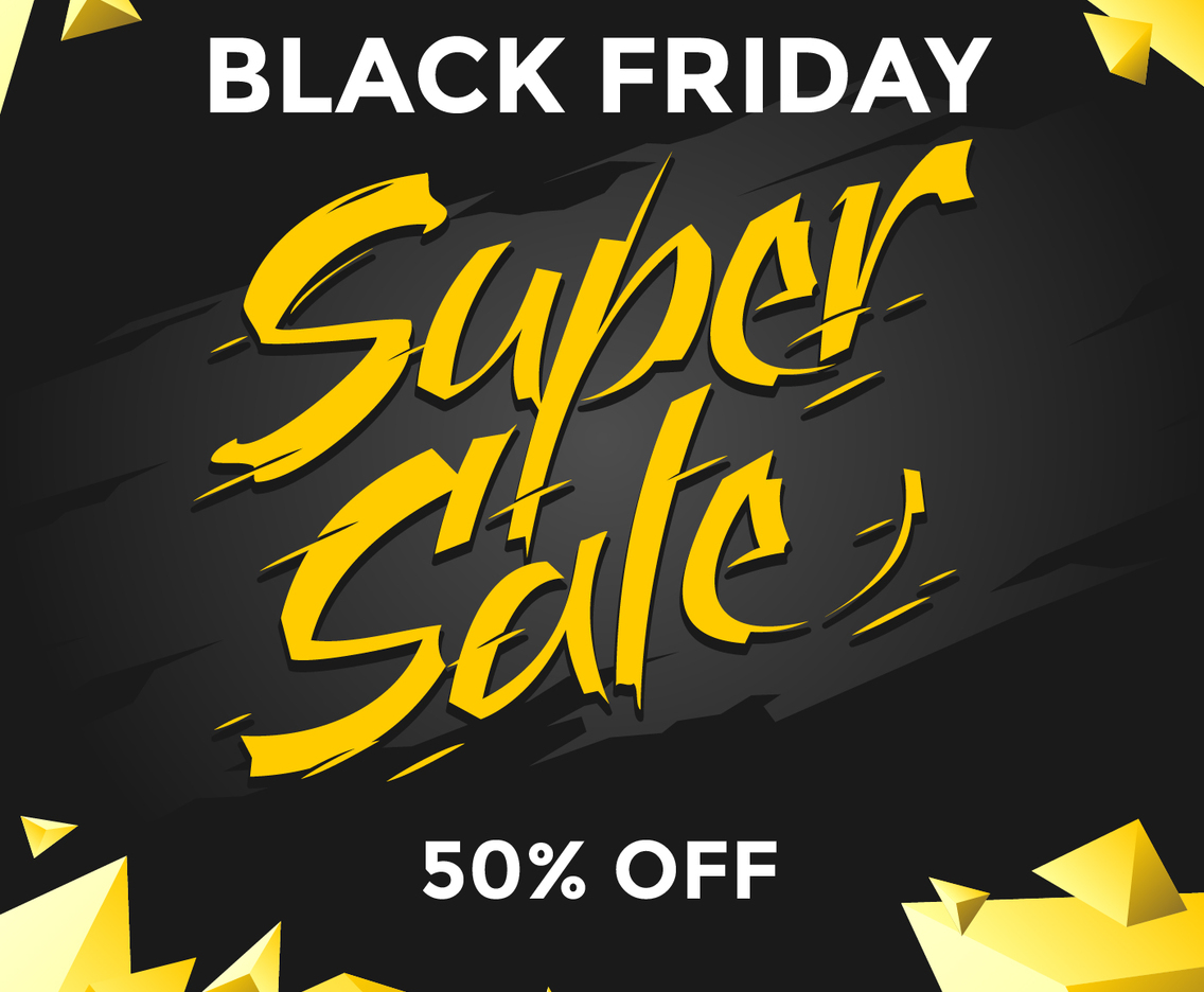 Black Friday Super Sale Social Media Post Vector