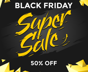 Black Friday Super Sale Social Media Post Vector