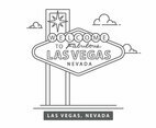 Welcome To Las Vegas Sign Line Vector
