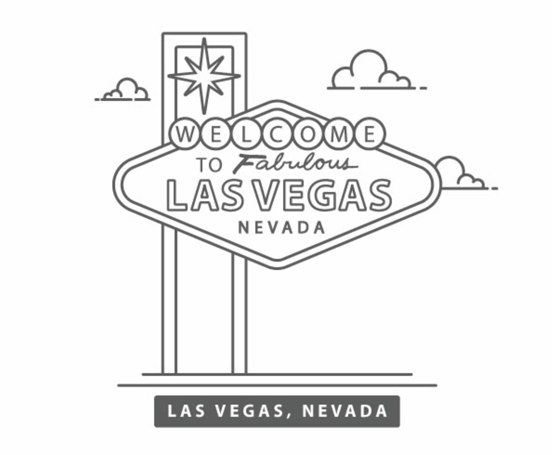 Welcome To Las Vegas Sign Line Vector