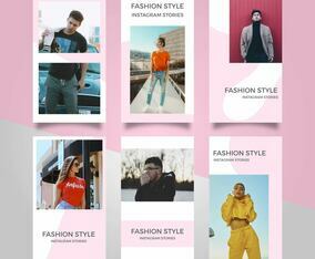 Flat Modern Pink Fashion Instagram Stories Vector