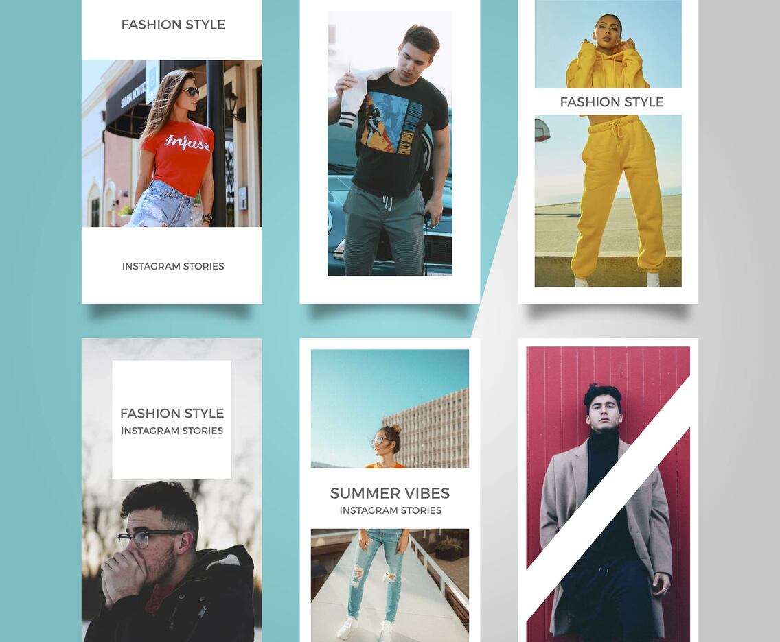 Flat Modern Stylish Fashion Instagram Stories Vector Template