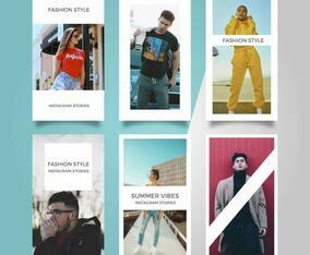 Flat Modern Stylish Fashion Instagram Stories Vector Template