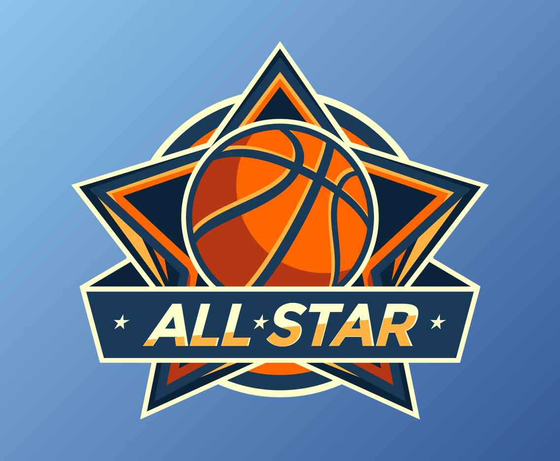 All Star Basketball Logo Vector