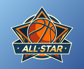 All Star Basketball Logo Vector