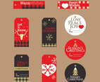Christmas Gift Tags and Labels with Buffalo Style Background