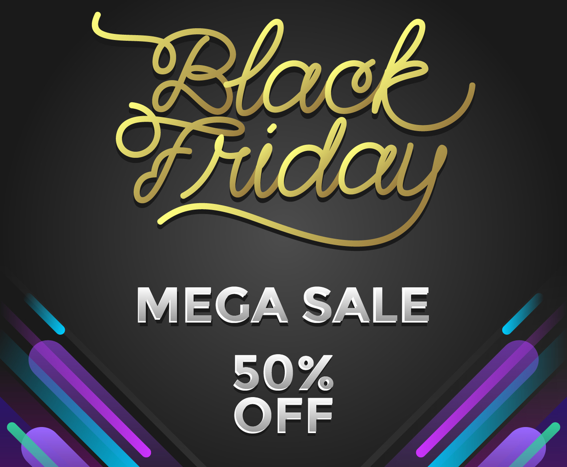 Black Friday Mega Sale Social Media Post Vector