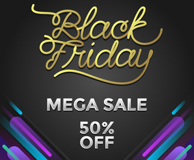 Black Friday Mega Sale Social Media Post Vector