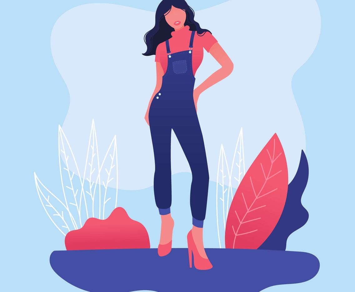 Model in Overalls Vector