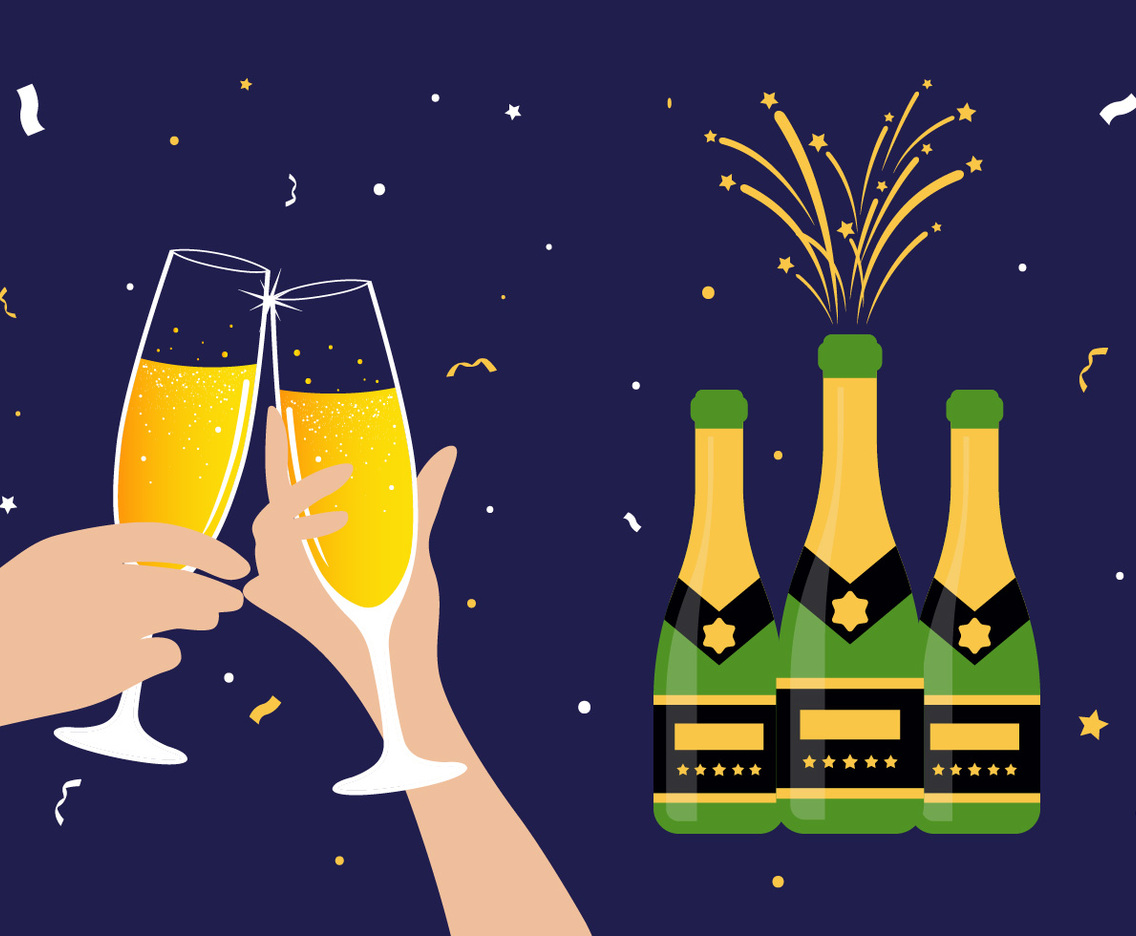 Champagne Toast Vector Illustration