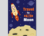 Travel To the Moon Poster Vector