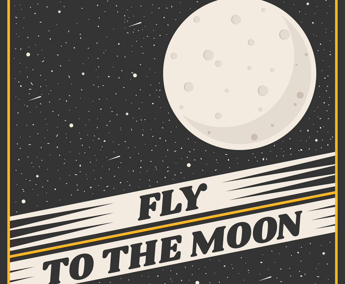 Moon Travel Poster Vector