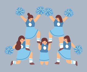 Cheerleaders In The Middle Of a Practice