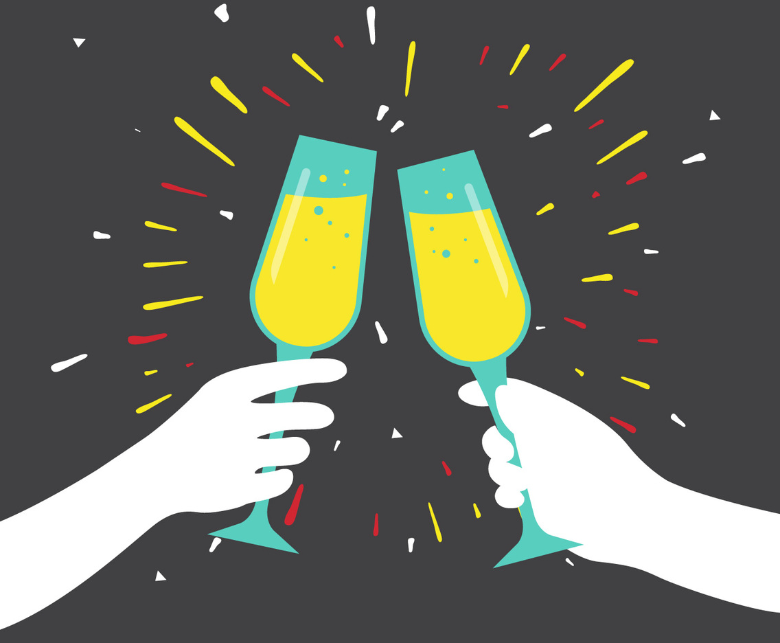 Champagne Toast Vector Illustration