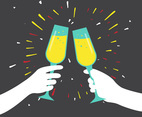 Champagne Toast Vector Illustration