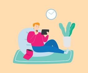 Young Boy Watching Tablet