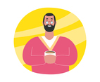 Bearded Man Holding Coffee