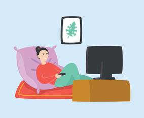 Young Girl Watching TV