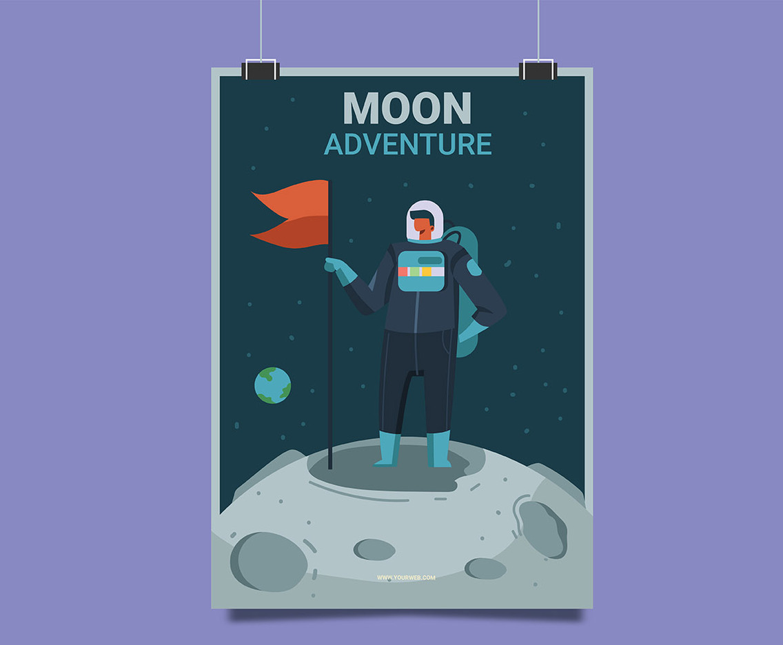 Moon Travel Poster