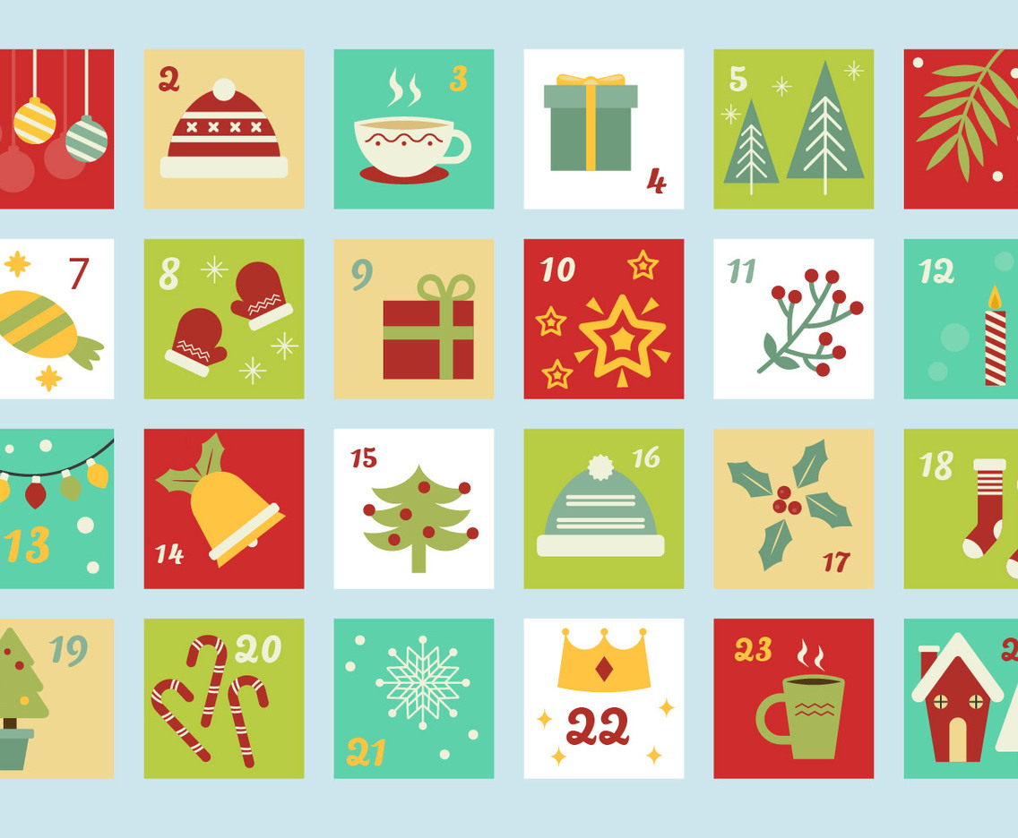 Advent Calendar Template Vector