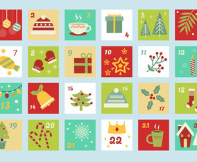 Advent Calendar Template Vector