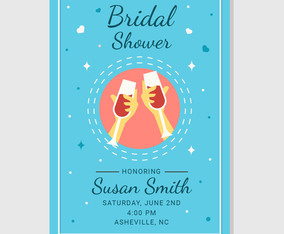 Bridal Shower Poster With Champagne Toast Vector