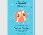 Bridal Shower Poster With Champagne Toast Vector