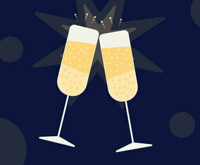 Champagne Toast Flat Style