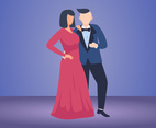 Romantic Couple In Formalwear Vectors