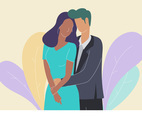 Romantic Couple In Formalwear Vectors